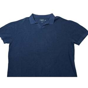 Grayers Clothiers Linen Cotton Blend Short Sleeve Polo Navy Blue Size XL